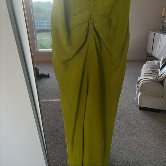 NWOT Victory Beckham gathered v neck midi dress size 2 parakeet green - Picture 12 of 15